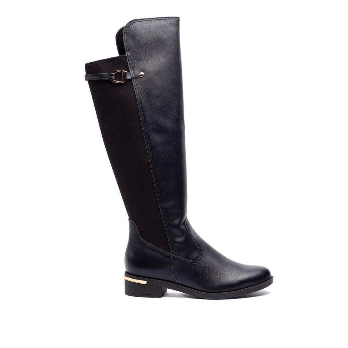 Arezzo Bota Over Com Ziper Dourado Bota Over The Knee Zíper