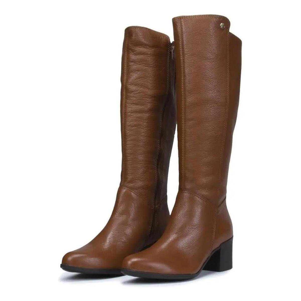 Bota Feminina Bottero Cano Longo Couro Wood 346903 - Marrom | Zattini
