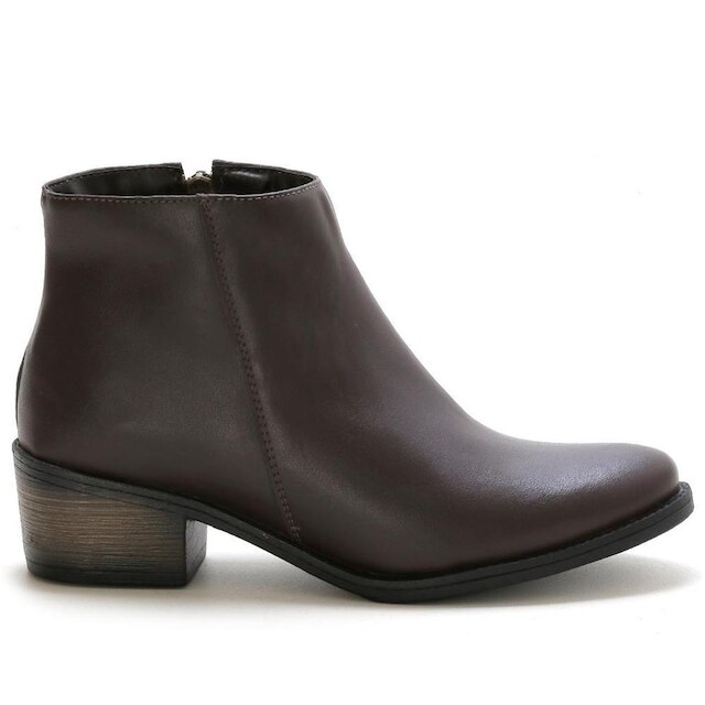 Bota Feminina Bredeni Em Couro Cano Curto Com Zíper