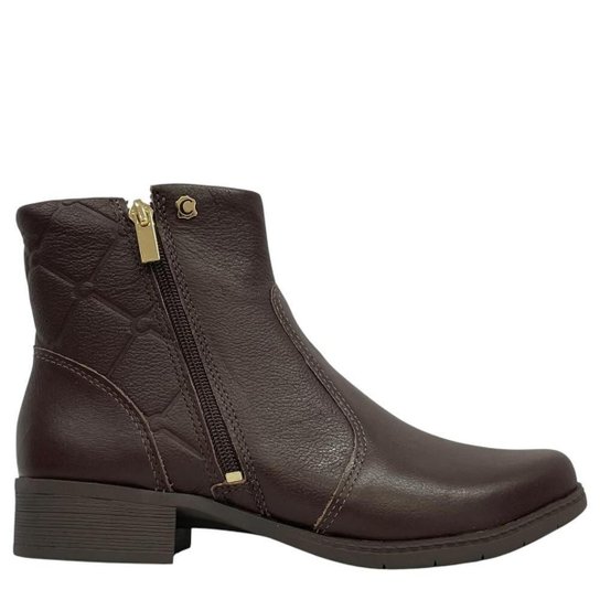 Bota Feminina Campesí Cano Curto Preta com Zíper Lateral CE563