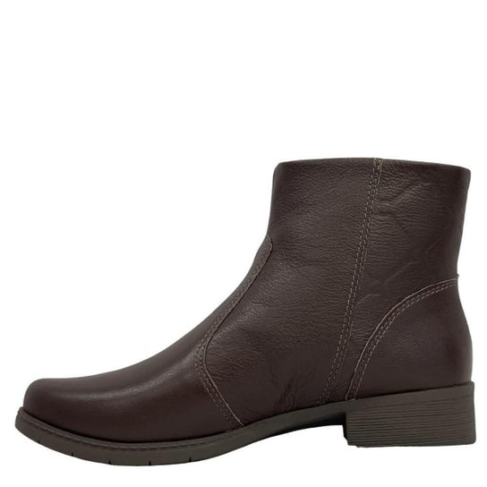 Bota Feminina Campesí Cano Curto Preta com Zíper Lateral CE563