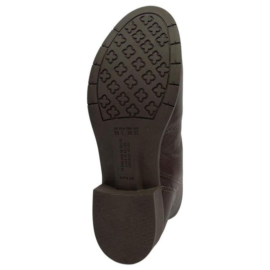 Bota Feminina Campesí Cano Curto Preta com Zíper Lateral CE563