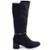 Bota Feminina Cano Alto Maleável Salto Bloco Médio Com Strass Dakota G9622 - Preto