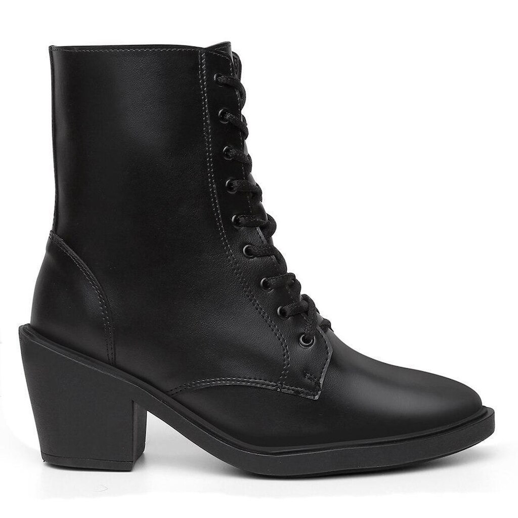 Bota Feminina Cano Curto Cadarço Bolsa Carteira Moderna