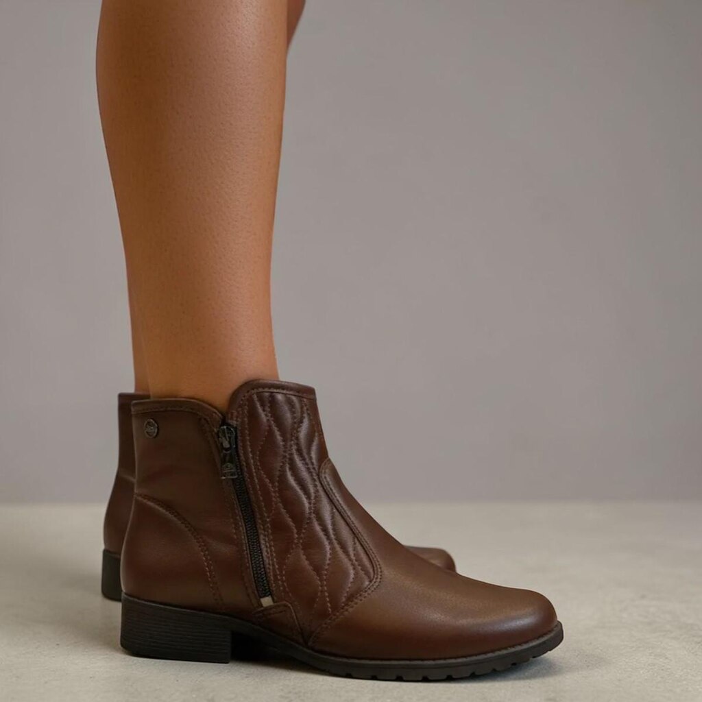 Bota Feminina Cano Curto Calce Fácil com Zíper Dakota D2184