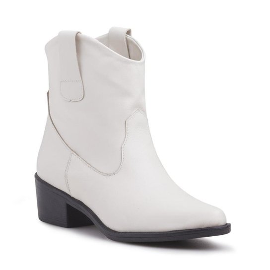 Bota Feminina Cano Curto Couro Bico Fino Country Conforto
