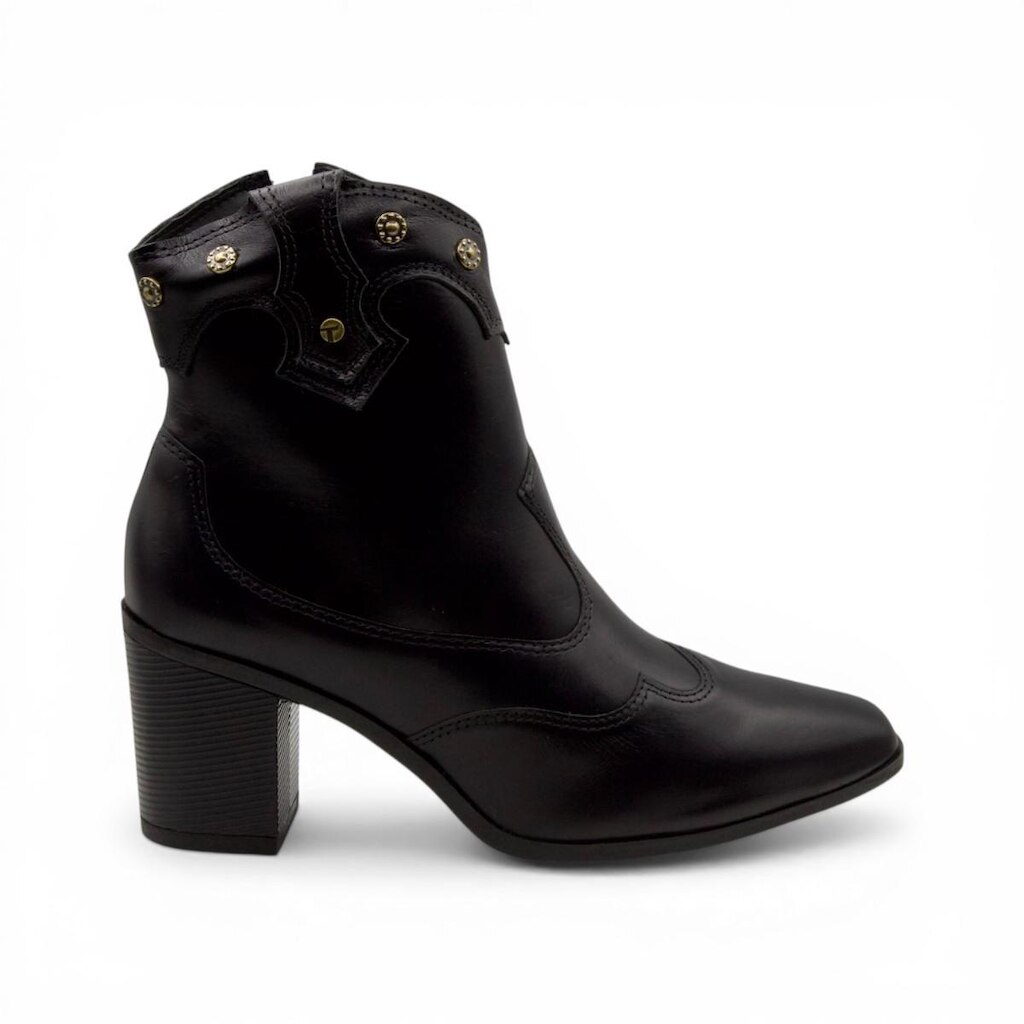 Bota Feminina Cano Curto de Couro Legítimo Tanara T9581