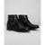 Bota Feminina Cano Curto em Couro Casual Confort Premium com Fivelas e Zíper - Preto