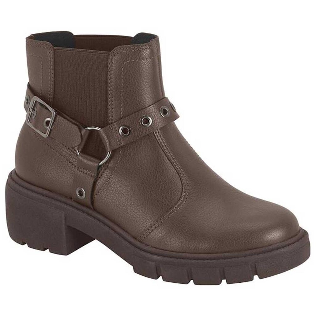 Bota Feminina Cano Curto Knit Napa Café Beira Rio 9077.213