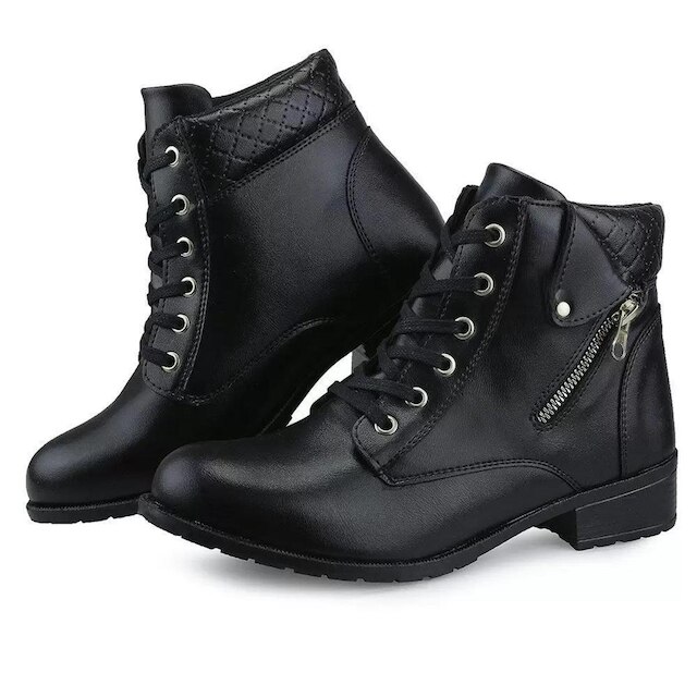 Bota Feminina Cano Curto Salto Baixo Coturno