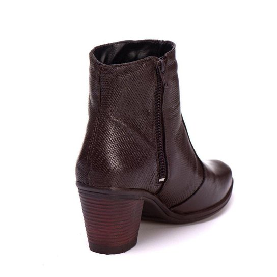 Bota Feminina Cano Médio Couro Legitimo Salto
