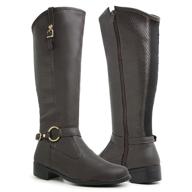 Bota Feminina Casual Cano Longo Alto Over The Kneen Salto Baixo Confortável