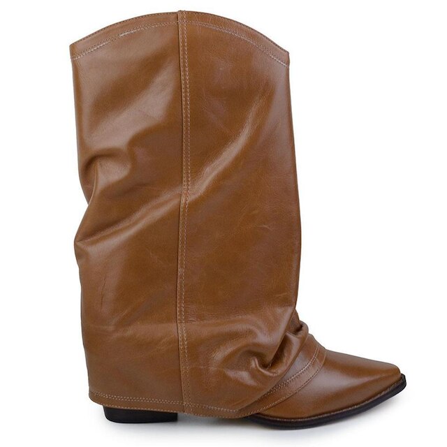 Bota Feminina Cecconello Couro Marrom Cinamonn - 2619