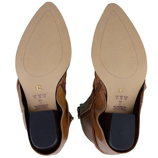 Bota Feminina Cecconello Couro Marrom Cinamonn - 2619
