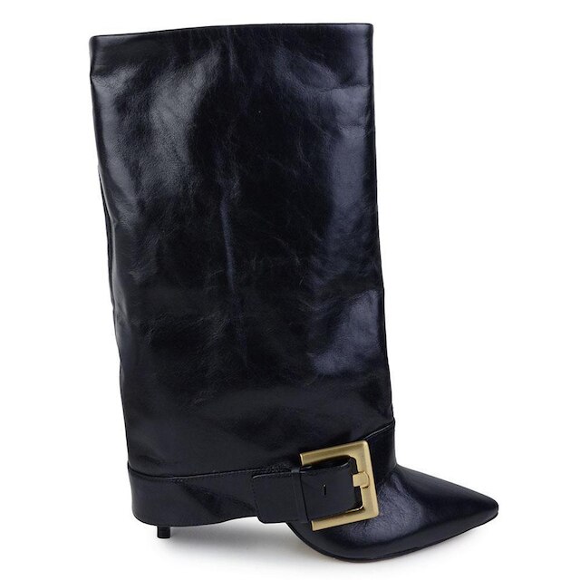 Bota Feminina Cecconello Torino Couro Preta - 2886