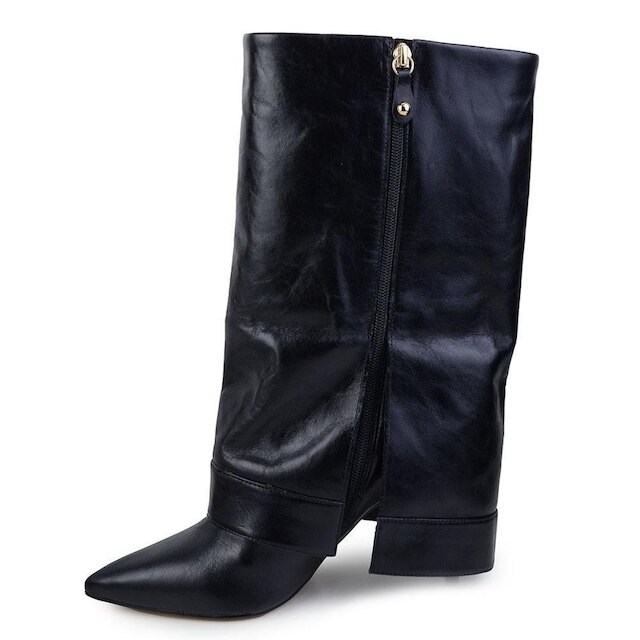 Bota Feminina Cecconello Torino Couro Preta - 2886