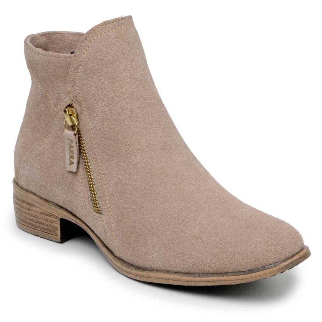 Bota Feminina Chelsea Cano Curto Couro Legítimo Com Ziper Original