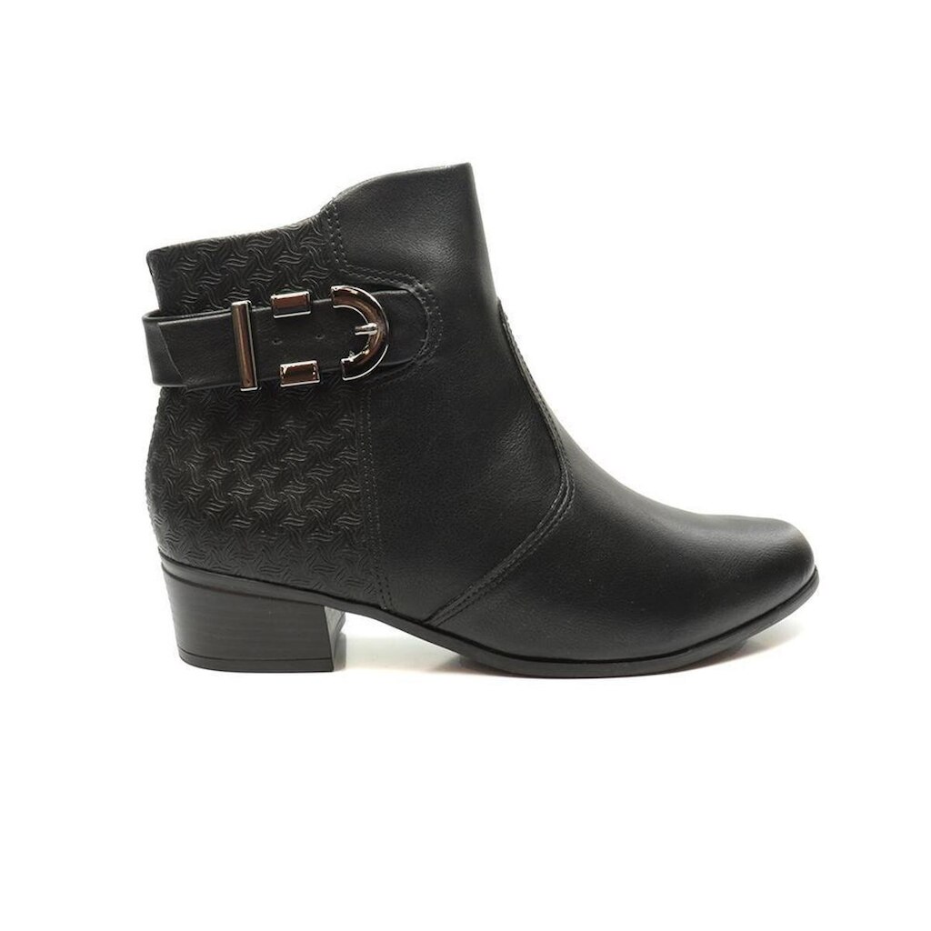 Bota Feminina Comfortflex Cano Baixo Salto Bloco