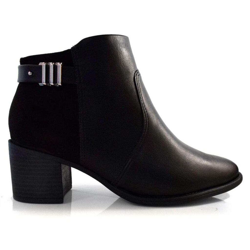 Bota Feminina Comfortflex Salto Bloco Plus Preta - 2492