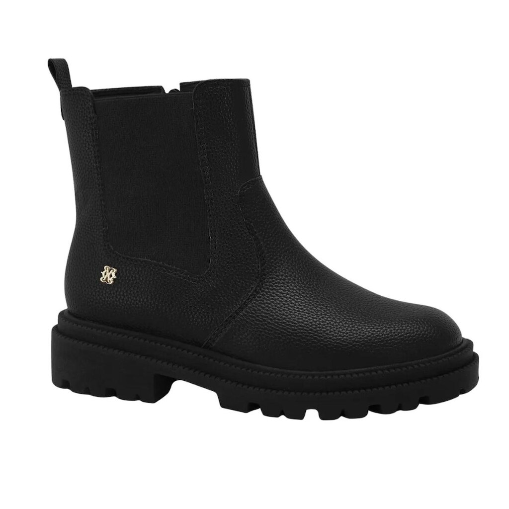 Bota Feminina Coturno Cano Curto Ramarim Preto Tratorado 2661101