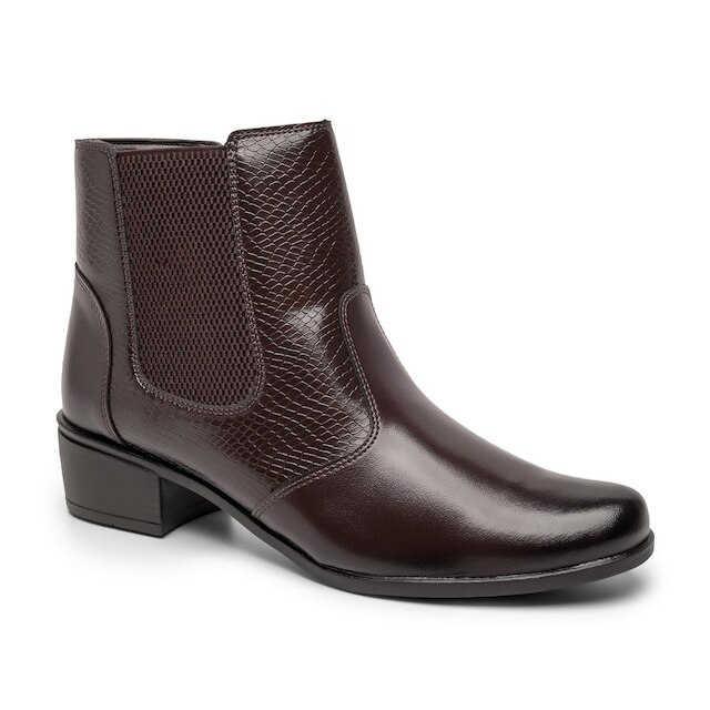 Bota Feminina Coturno Casual Cano Médio Montaria Elástico Lateral