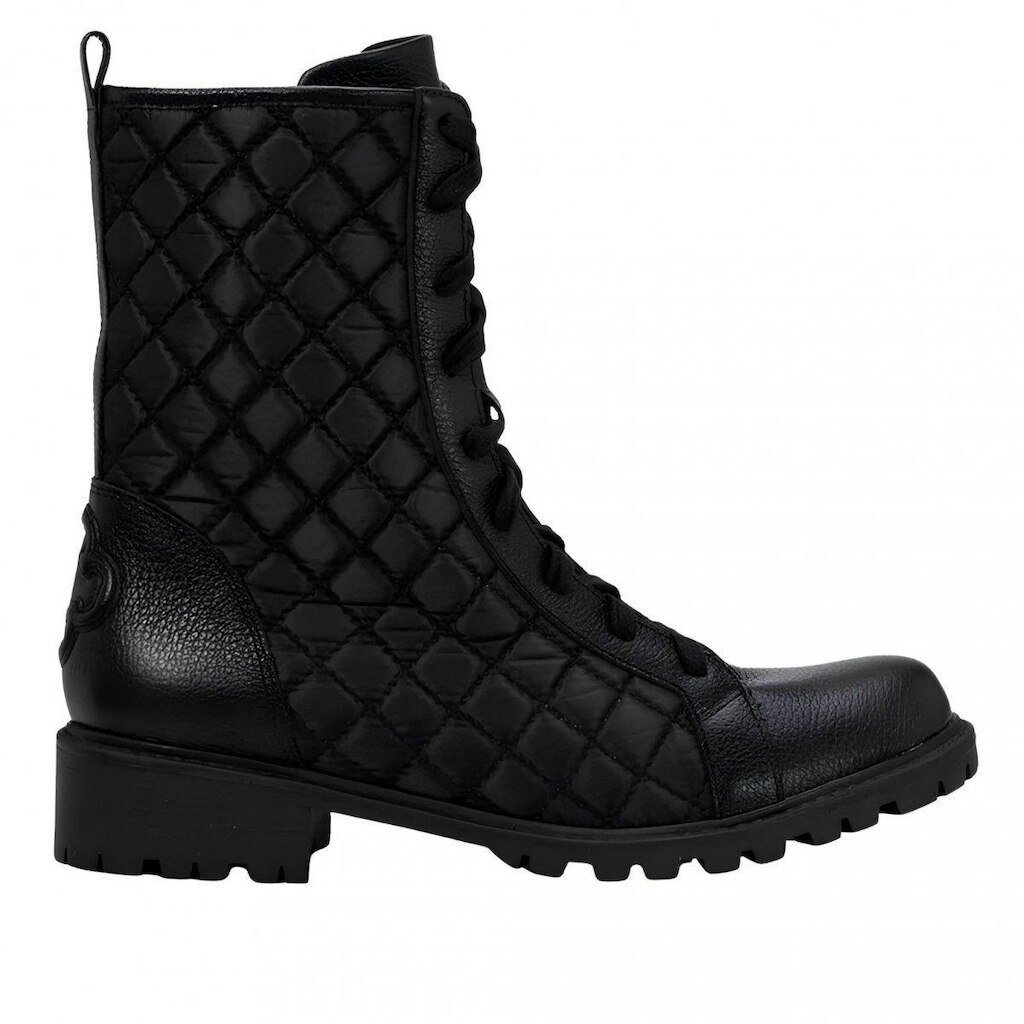 Bota Feminina Coturno em Couro e Nylon Capodarte 4019695