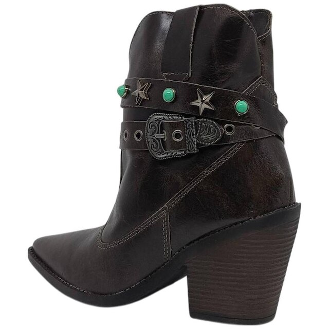 Bota Feminina Country Western Boho Conforto Bico Fino Cacci