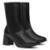 Bota Feminina Couro Cano Médio Salto Grosso Bico Quadrado - Preto