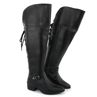 Bota Feminina Coxa Acima Do Joelho Estilo Montaria Cano Alto 11503 Cor:;Tamanho:40;Gênero:Feminino