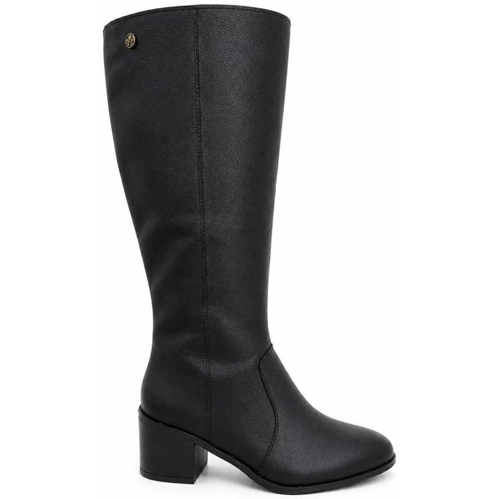 Bota Feminina Cravo e Canela Tumbled Em Couro - Preta