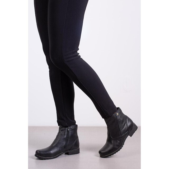 Bota feminina de couro cano curto 7600