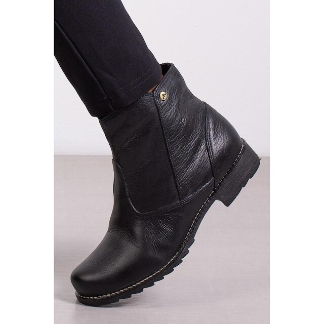 Bota feminina de couro cano curto 7600