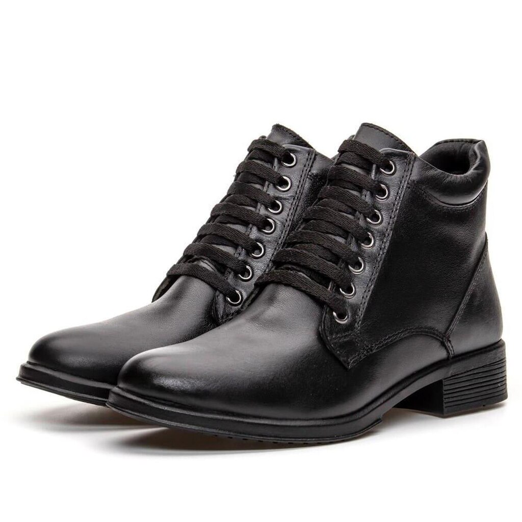 Bota Feminina de Couro de Amarrar Cano Curto Peccato NS Downton