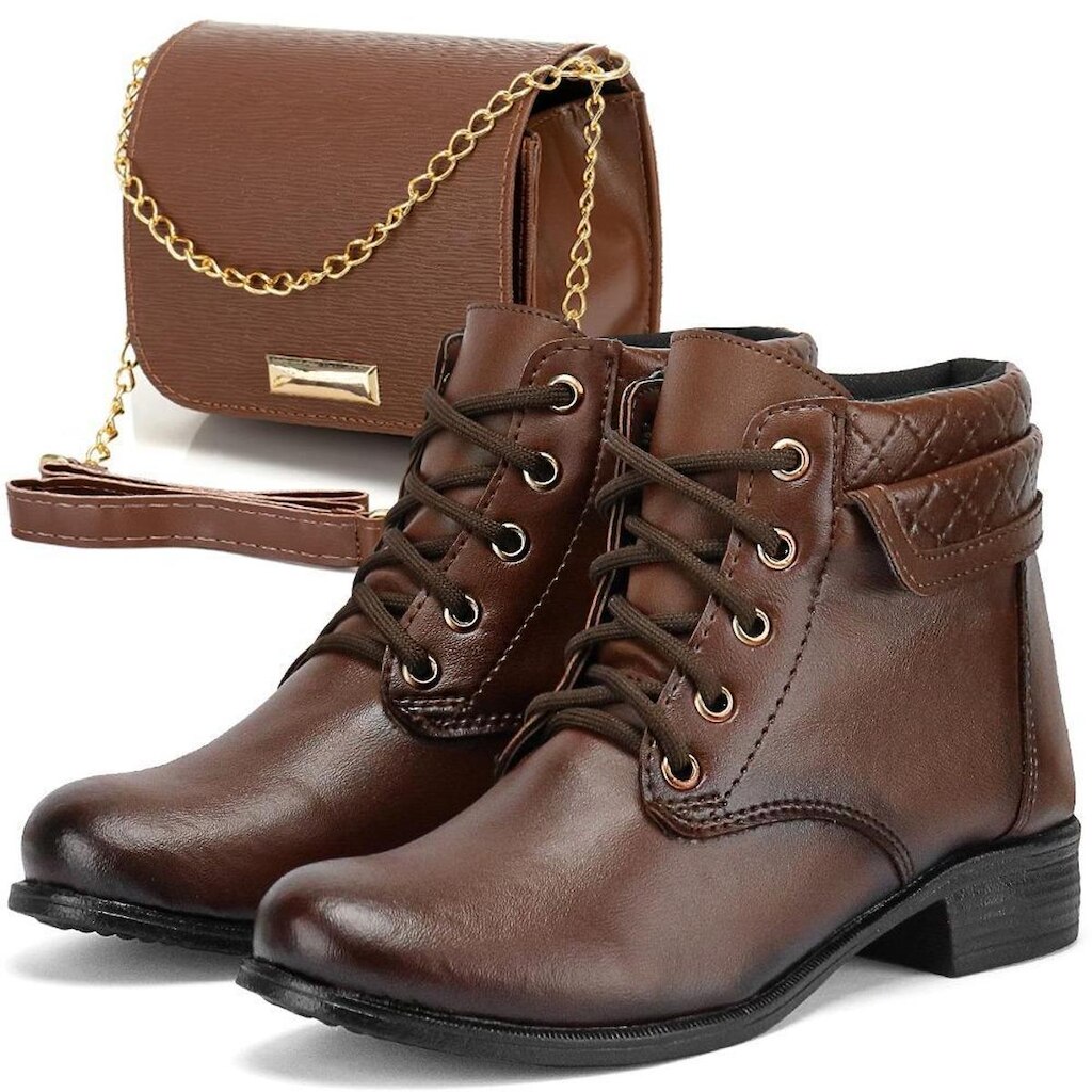 Bota feminina de salto alto e plataforma para festas e Bolsa