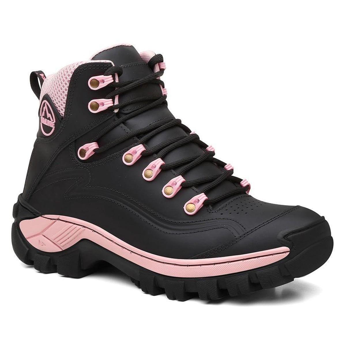 Bota Feminina de Trilha Couro Legitimo Bota Cano Curto Adventure Coturno Feminino Aventura Menor preço em Bota Feminina de Trilha Couro Legitimo Bota Cano Curto Adventure Coturno Feminino Aventura