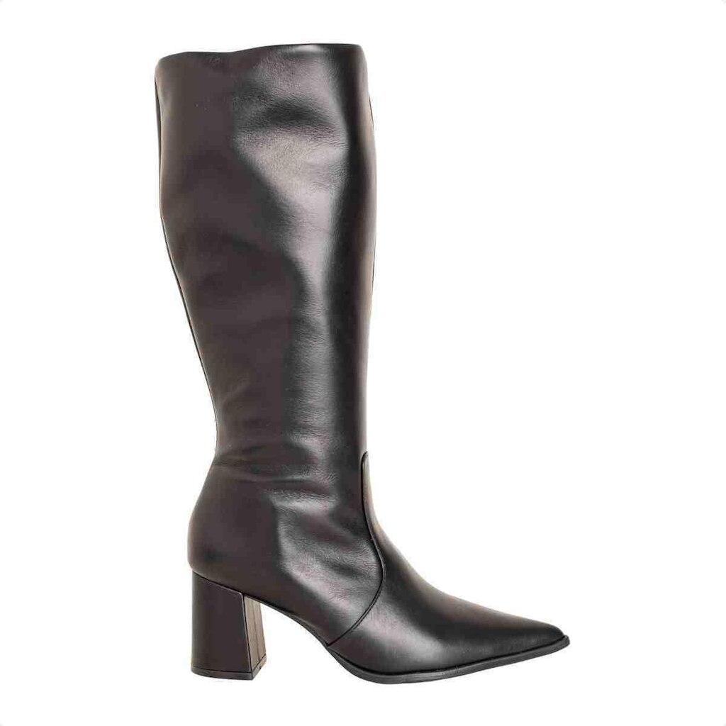 BOTA FEMININA DM CANO ALTO EM COURO COM SALTO BLOCO VENETO PRETO