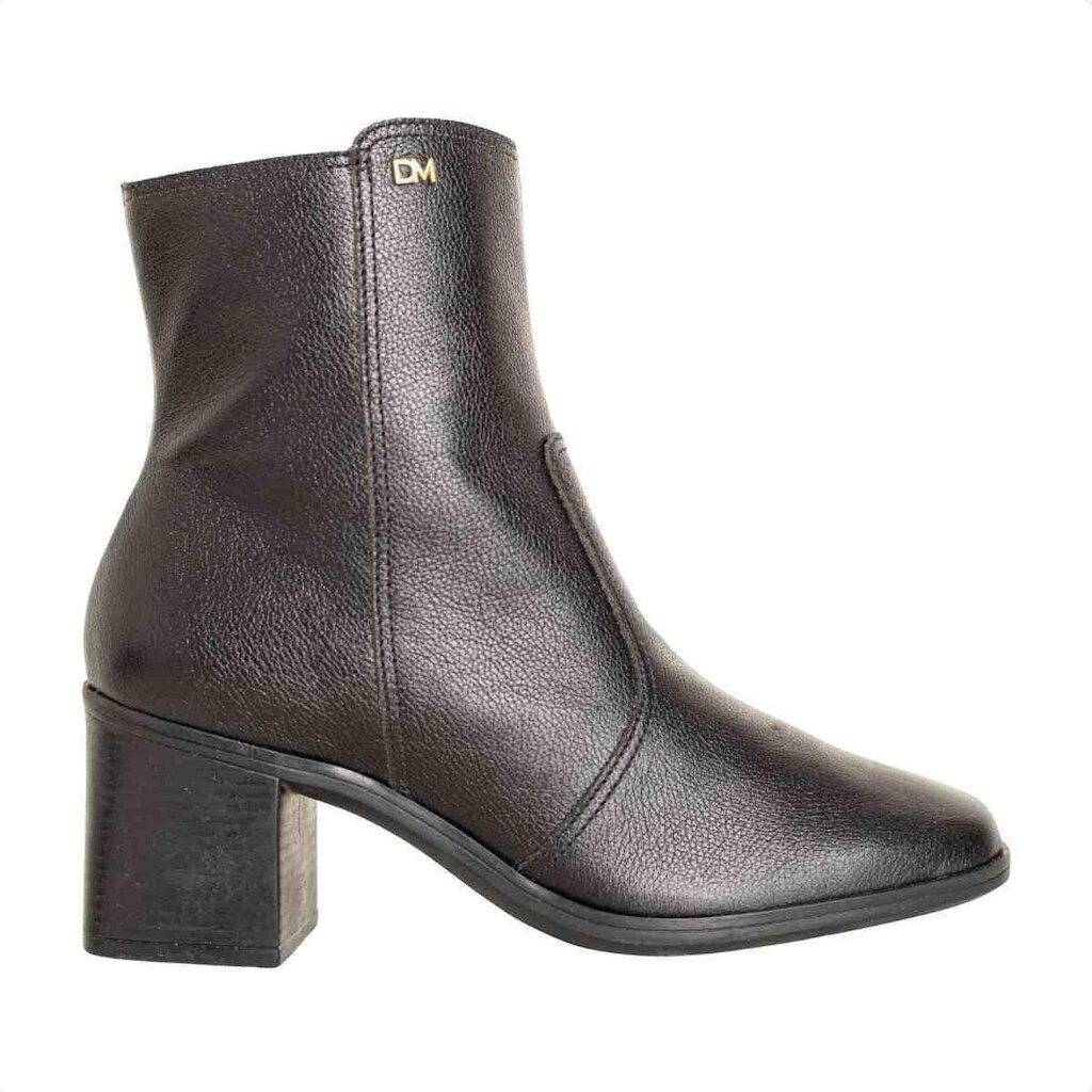 BOTA FEMININA DM COM SALTO BLOCO MÉDIO TORINO PRETO