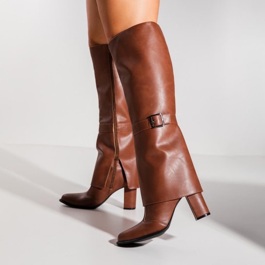 Botas Femininas Bota Cano Alto Com Salto Grosso Bota Feminina Cano