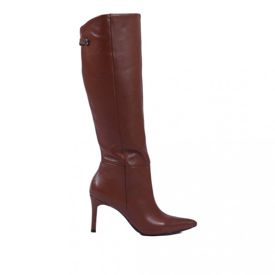 Bota Feminina Em Couro Cano Alto Via Marte 345-007