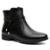 Bota Feminina em Couro com Zíper Lateral e Salto Confortável Preto - Preto