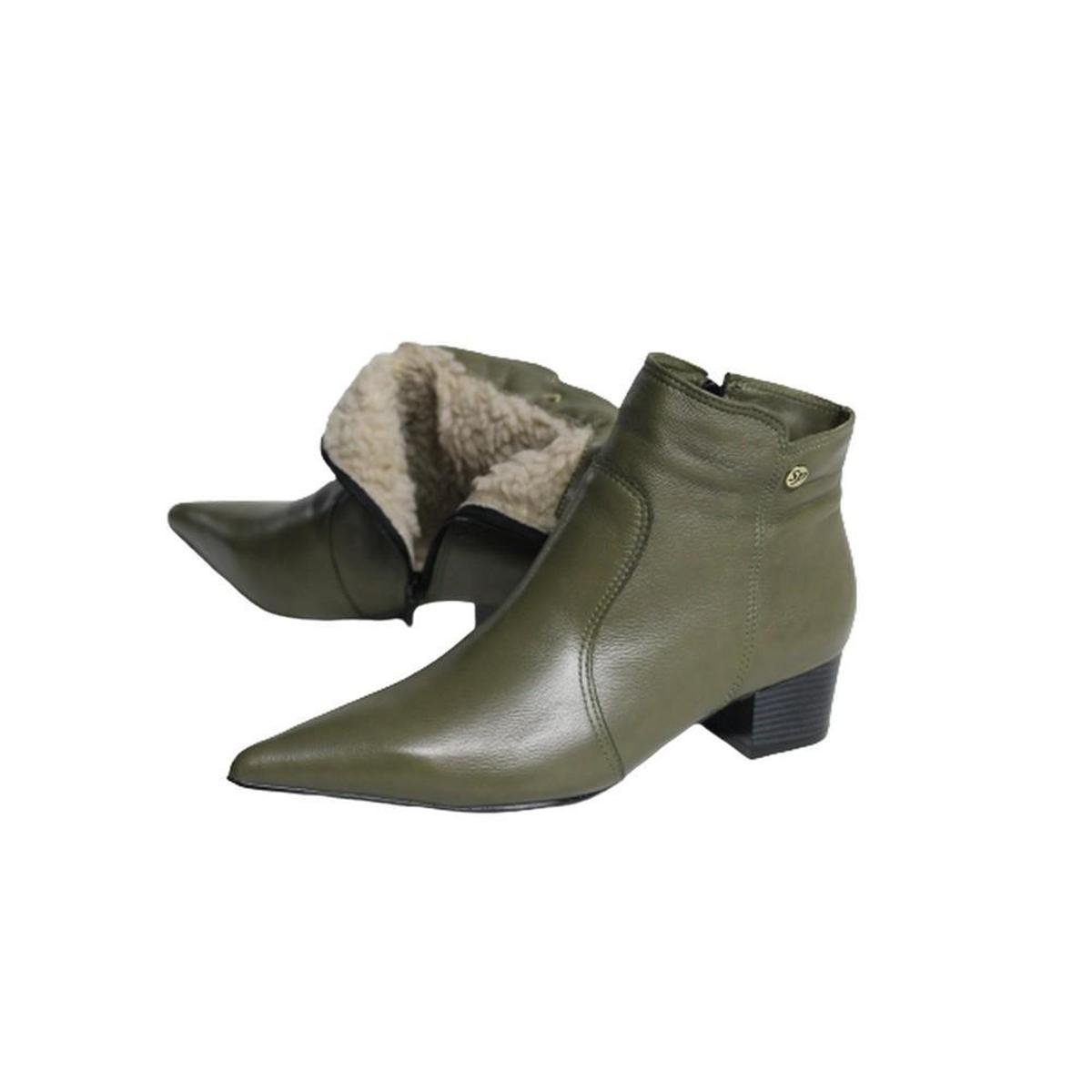 Calçados Coturno Feminino Verde Militar Bota Verde Militar
