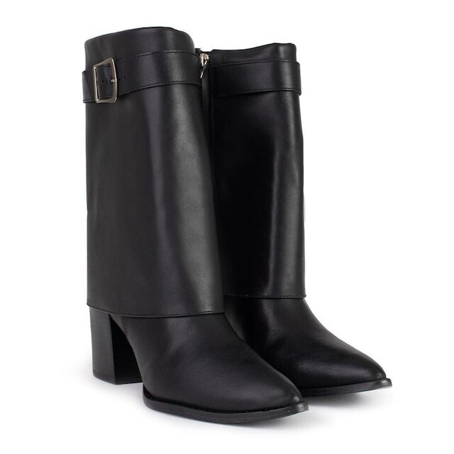 Bota Feminina Lia Line Cano Médio Preta - 2203I24