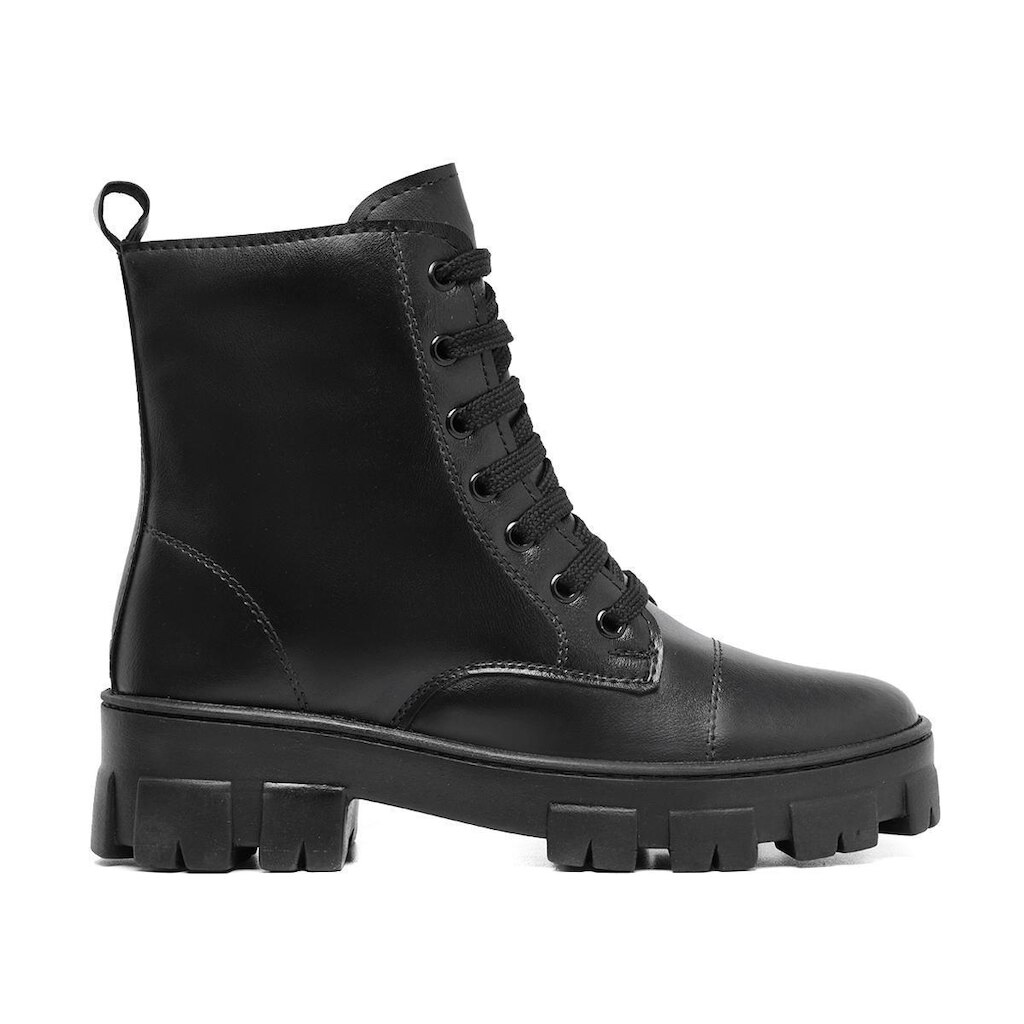 Bota Feminina Lila Martore Cano Médio Salto Curto All Black