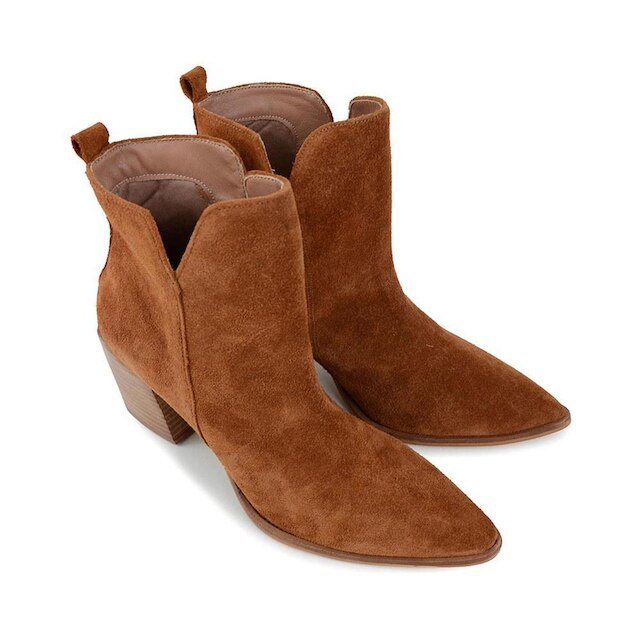 Bota Feminina Lugo Cano Baixo Couro Marrom - 2321