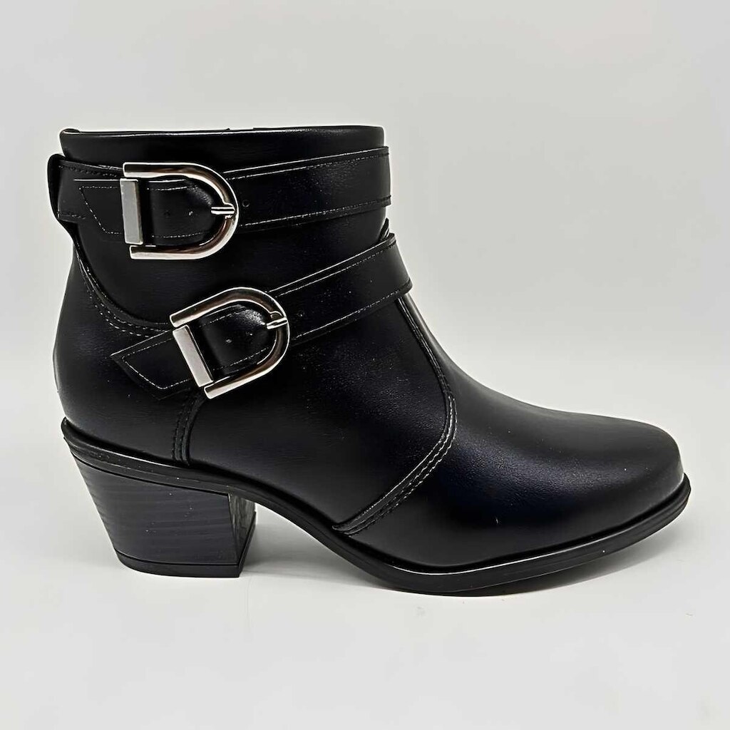 Bota Feminina Modare Cano Curto Salto Baixo 2 Fivelas 7089.101