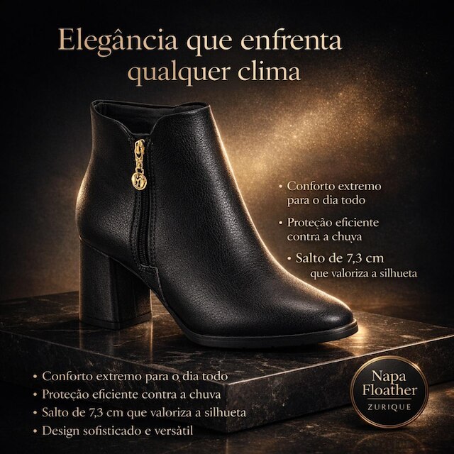 Bota Feminina Modare Salto Alto Bloco Casual