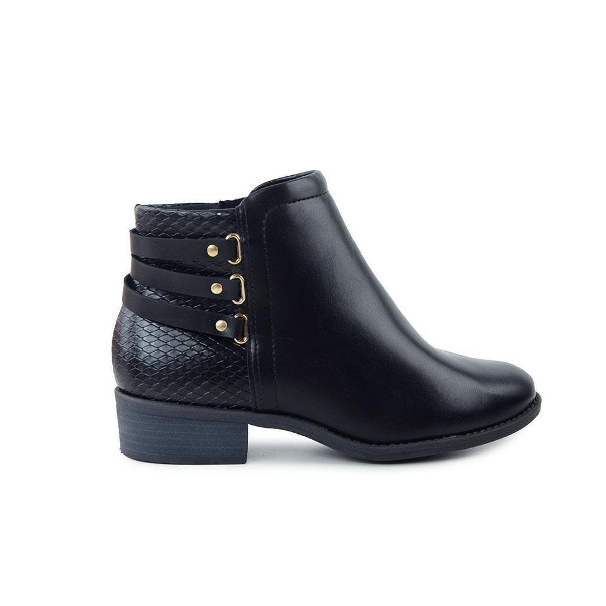 Bota Feminina Modare Salto Baixo CB Preta - 7057 Menor preço em Bota Feminina Modare Salto Baixo CB Preta - 7057