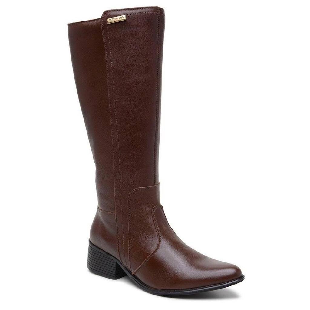 Bota Feminina Mouro Montaria Cano Longo Em Couro 2602