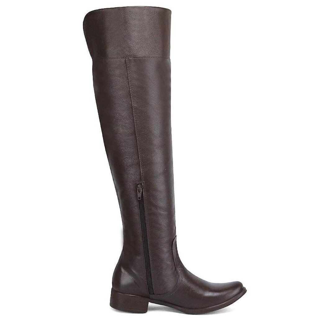 Bota Feminina Over The Knee Cano Longo em Couro