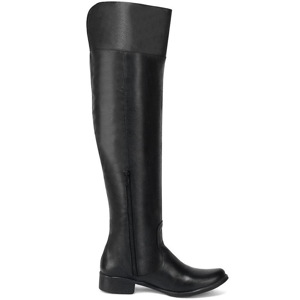 Bota Feminina Over The Knee Cano Longo em Couro